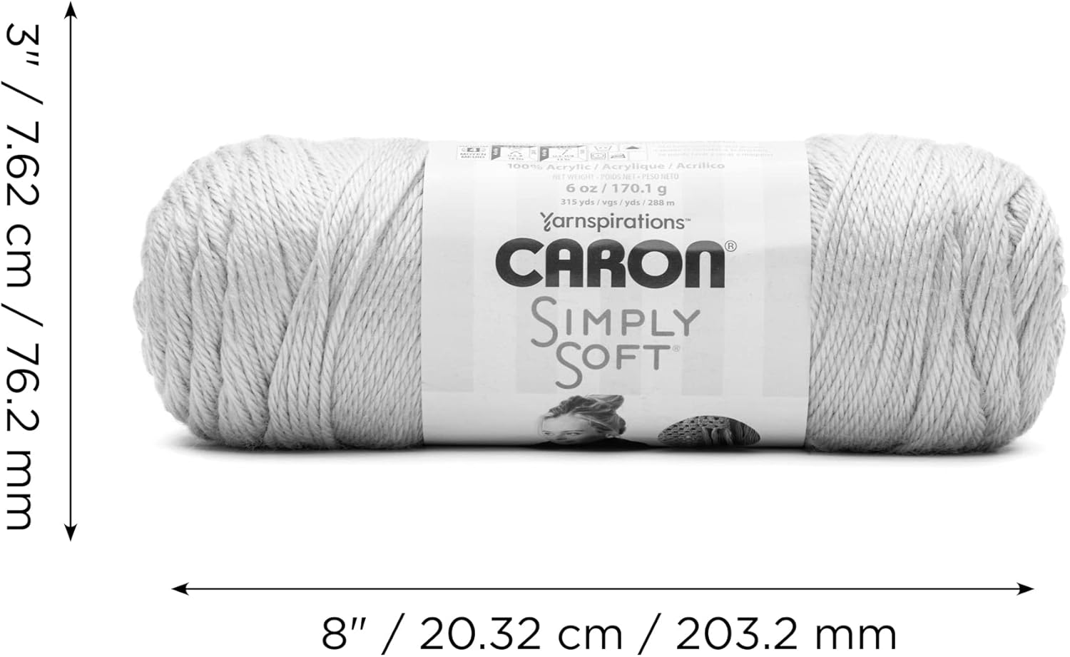 Caron Simply Soft Soft Blue Yarn - 3 Pack of 170g/6oz - Acrylic - 4 Medium (Worsted) - 315 Yards - Knitting/Crochet - Image 9