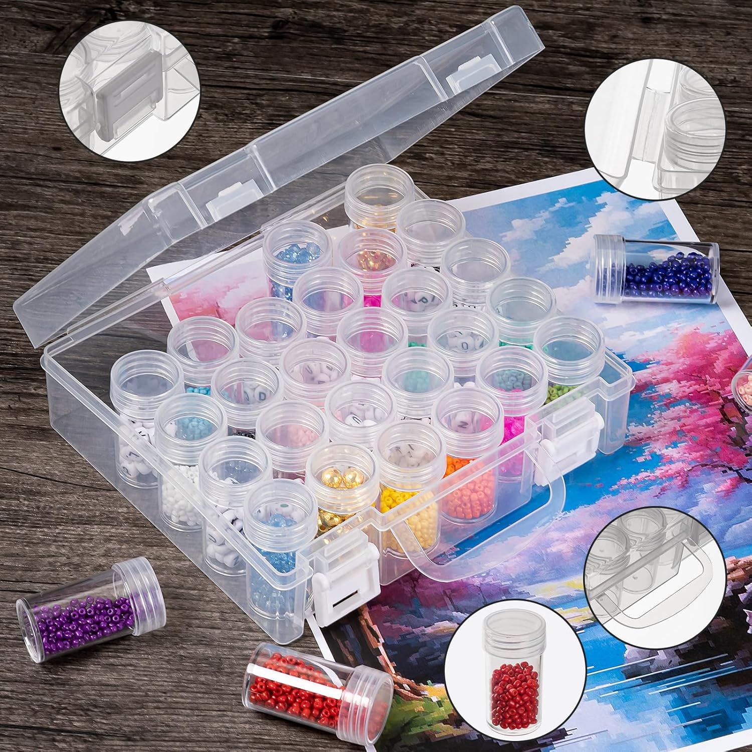 Bead Organizer. Bead Containers. 30 Grids Diamond Painting Storage Containers Clear Bead Organization Diamond Painting Accessories Small Storage Container for Beads Seeds Glitter Rhinestones (1 Pack) - Image 3