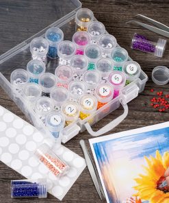 Alternative view of Bead Organizer. Bead Containers. 30 Grids Diamond Painting Storage Containers Clear Bead Organization Diamond Painting Accessories Small Storage Container for Beads Seeds Glitter Rhinestones (1 Pack)