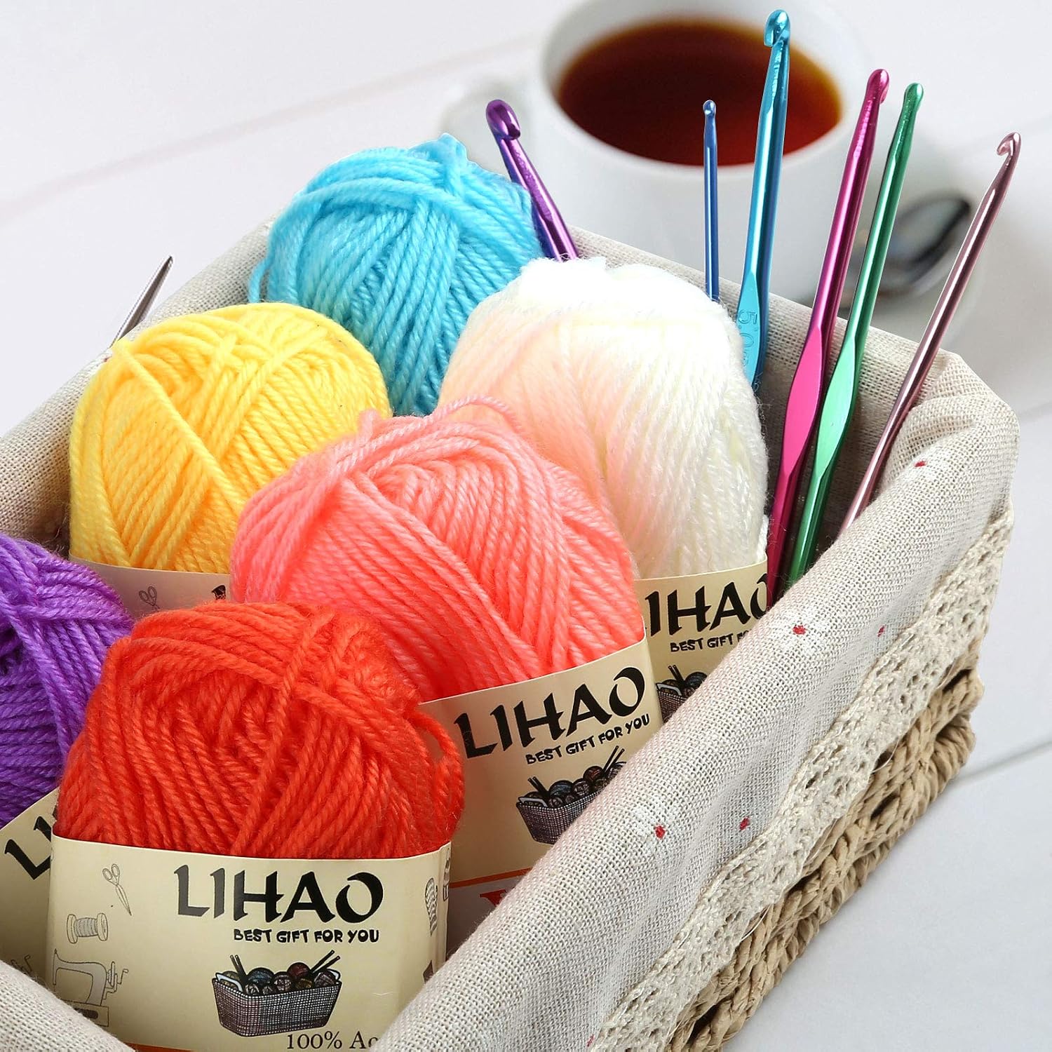 LIHAO 12 Skeins Mini Yarn for Knitting Crochet Craft - 100% Acrylic - Image 4